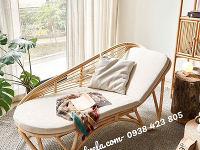 Ghế mây dài nằm thư giãn lưng cong 1
