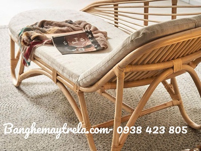 Ghế mây dài nằm thư giãn lưng cong 2