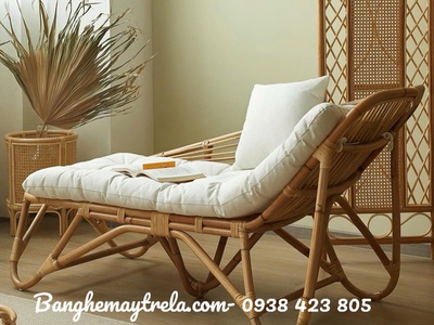 Ghế mây dài nằm thư giãn lưng cong 3