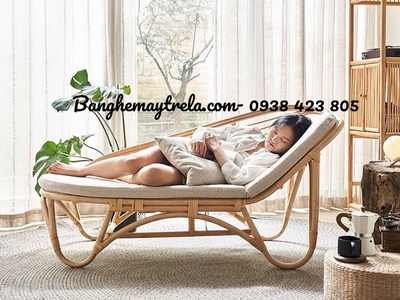Ghế mây dài nằm thư giãn lưng cong 5