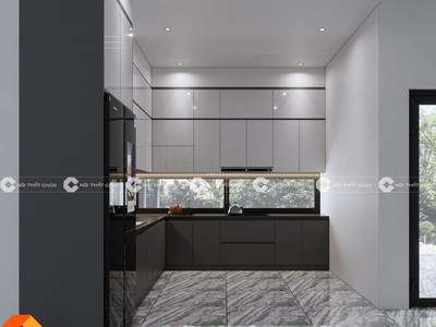 Tủ Bếp Gỗ Công Nghiệp MDF Chữ L Cao Cấp 2