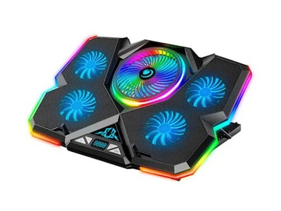 Đế tản nhiệt Laptop Coolcold K44 - 5 quạt led xanh   led RGB 0