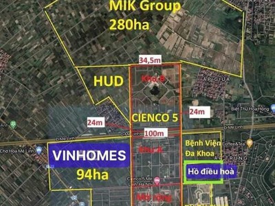 Bán đất nền liền kề biệt thự dự án Cienco 5 Huyện Mê Linh sổ đỏ và hợp đồng góp vốn 0