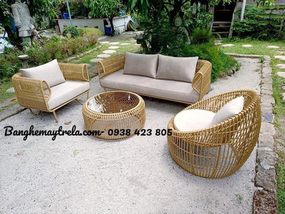Sofa tổ yến nhựa giả mây ngoài trời 4