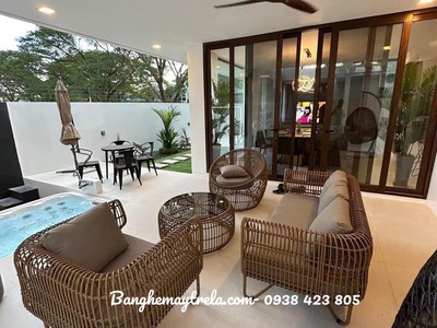 Sofa tổ yến nhựa giả mây ngoài trời 7