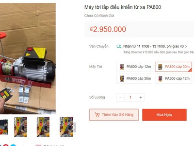 Cần bán máy tời điện tải trọng 800 KG Model PA800 3