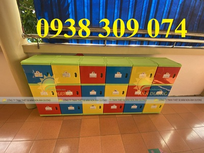 Tủ đựng cặp của trẻ cao cấp , tủ đựng balo mấm non bằng nhựa 2