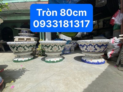 Nghệ nhân dán miễng sành sứ - ốp sành - chuyên chậu hoa - bể cá cảnh 5
