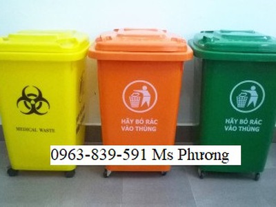 Thùng rác nhựa 60lit giá rẻ, bền đẹp, phù hợp cho gia đình và văn phòng 0