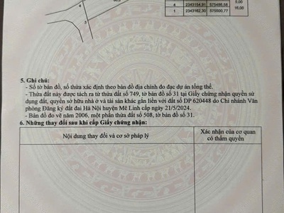 Bán đất thôn đại bái, xã quang minh, mê linh. gần đường quốc lộ 23, và ubnd xã quang minh 1