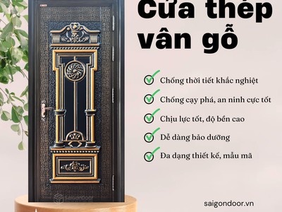 Cửa thép vân gỗ 0