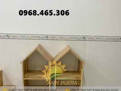 Kệ gỗ mầm non chất lượng cao, kệ gỗ nhà trẻ mẫu giáo 1