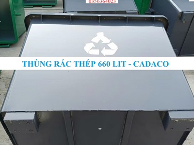 Thùng rác thép 660 lit 1