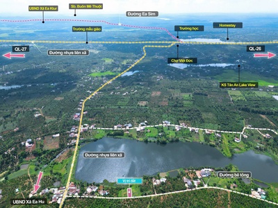 Cưkuin- đắk lắk đất giáp hồ tự nhiên lại sẵn thổ cư kdc đông đường bêtông tới đất chỉ 4xxtr 0