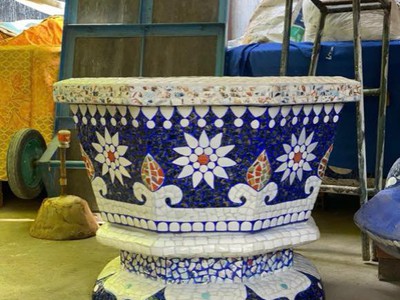 Cơ sở chậu hoa Thế Sơn - chậu hoa dán sành sứ - chậu khảm sành - cẩn miễng 9