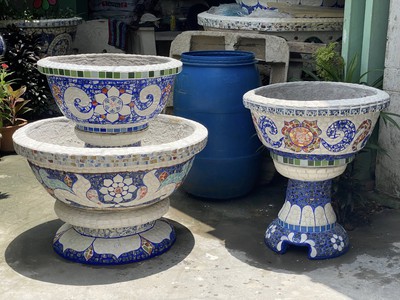 Cơ sở chậu hoa Thế Sơn - chậu hoa dán sành sứ - chậu khảm sành - cẩn miễng 10