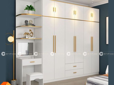 Tủ Quần Áo Gỗ Công Nghiệp MDF Kèm Bàn Trang Điểm 0