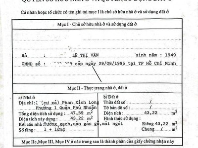 Chính Chủ Bán Nhà Trung Tâm Phú Nhuận 0