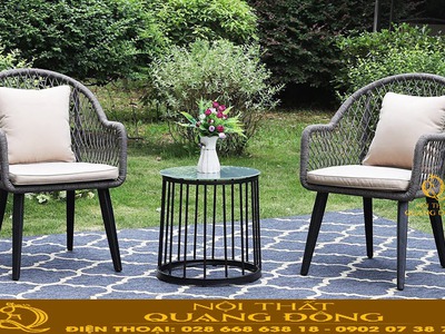 Bàn ghế giả mây đẹp, chất lượng vượt trội QD - 2052 0