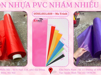 Màng nhựa pvc, màng nhám nhiều màu hàng luôn sẵn kho 0
