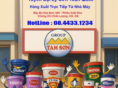 Mời hợp tác nhà thầu, cửa hàng vật liệu xây dựng phân phối sơn mở đại lý giá tốt 0