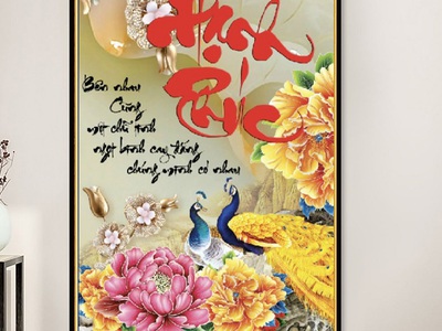 Tranh gạch men chim công HP97373 2