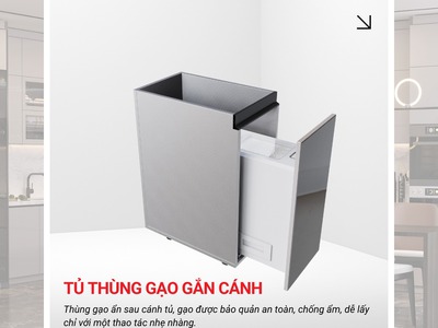 Tủ bếp inox 3 lớp cánh kính siêu trong 4