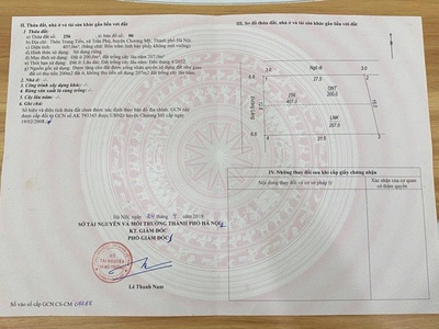 Chính chủ bán lô đất đẹp 407m tại trần phú-chương mỹ-hà nội 3