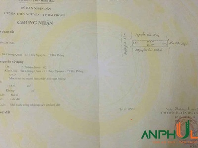 Cần bán lô đất 135m2 trục chính tại phường Thủy Nguyên   xã Dương Quan , TP Hải Phòng 0