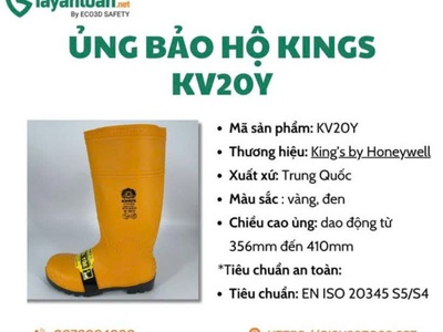 King s KV20Y   ủng bảo hộ 5S: chống đinh, chống trượt, chống thấm 0