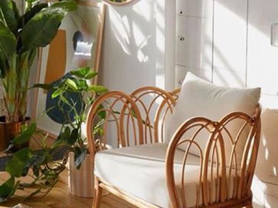 Bàn ghế sofa mây lưng uốn cánh hoa hiện đại 0
