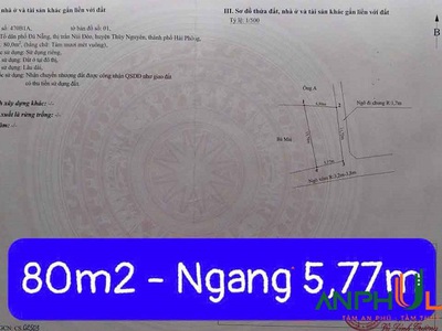 Cần bán lô góc hai mặt tiền tại TDP Phường Thủy Nguyên   TT Núi Đèo , TP Hải Phòng 0