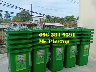 Thùng rác nhựa 120lit dung tích vừa, dễ di chuyển, giá siêu ưu đãi 0