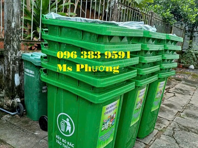 Thùng rác nhựa 120lit dung tích vừa, dễ di chuyển, giá siêu ưu đãi 1