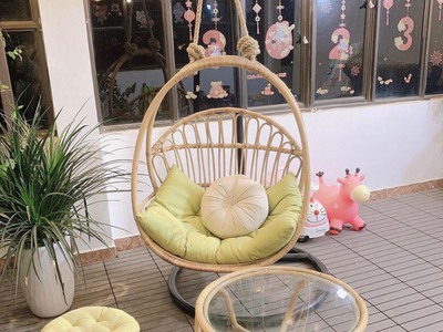 Xích đu mây tự nhiên- Ghế xích đu treo trần nhà mây tre 5