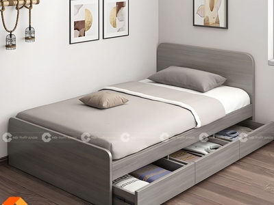 Giường Ngủ Gỗ Công Nghiệp Dạng Hộp Tích Hợp Hộc Kéo 0