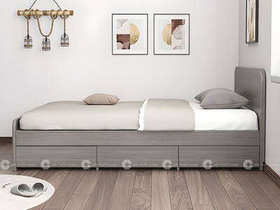 Giường Ngủ Gỗ Công Nghiệp Dạng Hộp Tích Hợp Hộc Kéo 2