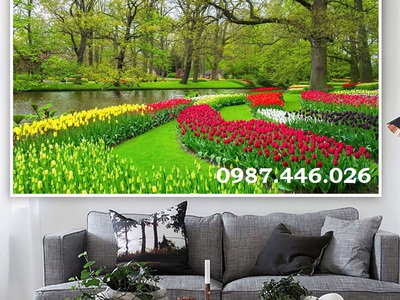 Gạch tranh 3d ốp tường vườn hoa HP9223 4