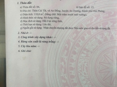 Đất nền, phân lô Bán 110m2 đất tại khu cà phê ChaPi, Cái Tắt, An Đồng, An Dương, Hải Phòng. 1