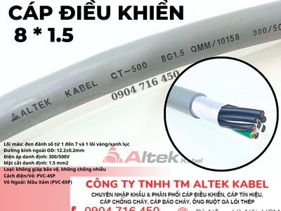 Cáp 8G0.5, 8g0.75, 8g1.0, 8g1.5 Altek Kabel 0