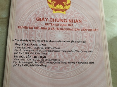 Bán nhà riêng tại Phường Vĩnh Quang, Thành phố Rạch Giá, Kiên Giang giá 550 Triệu 5
