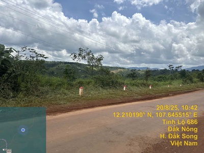 Bán gấp đất tỉnh lộ 686 xã nâm n jang, huyện đắk song, đắk nông, 427m2, mt 13.5m, miễn tg 0