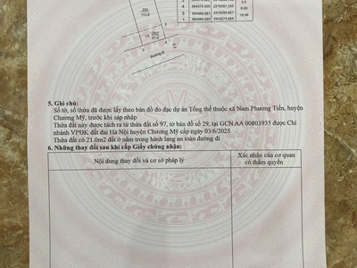 Chính chủ bán lô đất 113,9m tại nam phương tiến-chương mỹ-hà nội 2