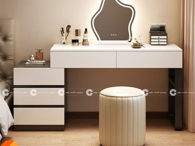 Bàn Trang Điểm Gỗ MDF Màu Trắng Hiện Đại 0