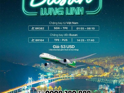 Khám phá Busan cùng EVA Air với đường bay mới 0