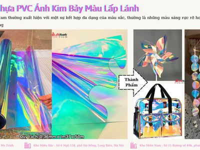 Cuộn nhựa pvc ánh kim bảy màu giá tốt tại Cà 0