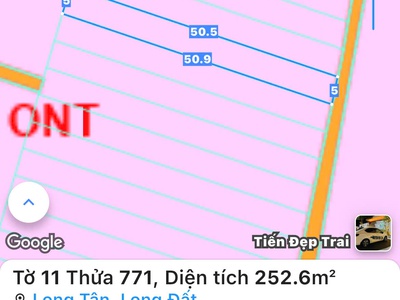Nhanh tay vẹo lựa mặt tiền đường nhựa long tân  giá chỉ hơn 500tr 1