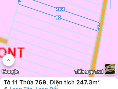 Nhanh tay vẹo lựa mặt tiền đường nhựa long tân  giá chỉ hơn 500tr 2