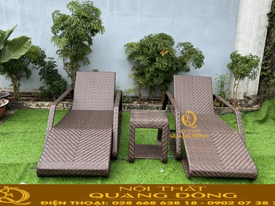 Ghế Nằm Hồ Bơi Giả Mây Cao Cấp - Mã QD-591   Nội Thất Quang Đông 1
