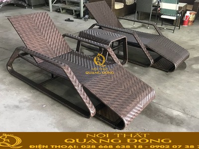 Ghế Nằm Hồ Bơi Giả Mây Cao Cấp - Mã QD-591   Nội Thất Quang Đông 0